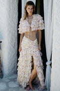 Ruffled Tiered Split Cake Skirt Two Piece Set image 1
