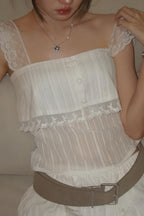 Sheer Square Neck Slim Crop Tank Top image 3