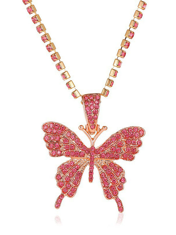 Rhinestone Butterfly Halter Trendy Asymmetric Crop Cami Top image 7