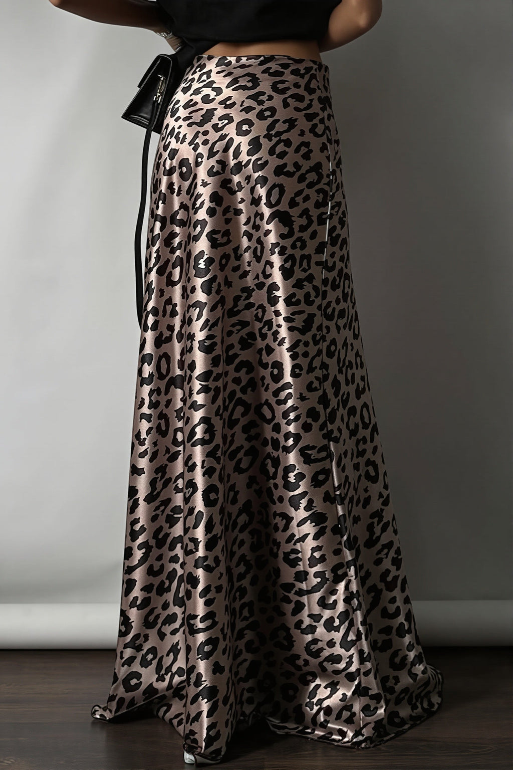 Satin Leopard Mermaid Maxi Skirt image 5