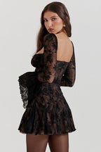 Lace Bell Sleeve Bandeau Sexy Mini Dress image 10