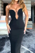 Knit Strapless Sparkling Bodycon Maxi Dress image 3
