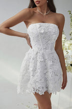 Solid Bustier Embroidered Cocktail Dress image 7