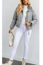 Short Stand Collar Puffer Coat image 12