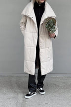 Long Stand Collar Relaxed Quilted Puffer Jacket image 12