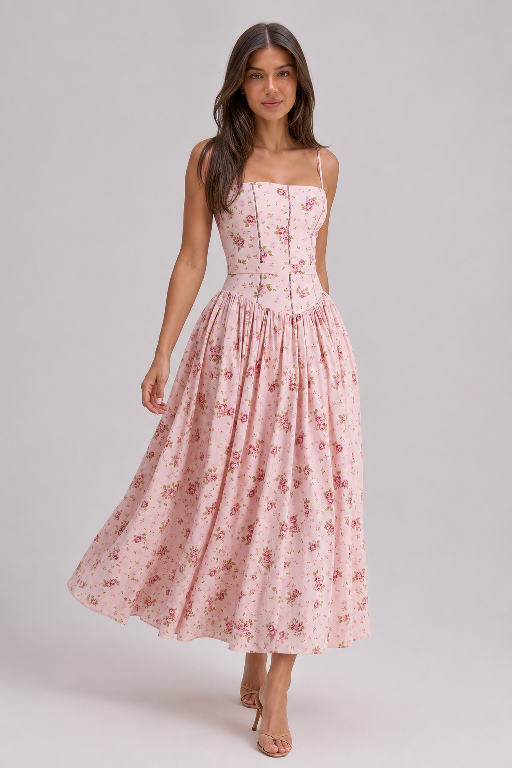 Chic Floral Print Cami Slip Maxi Dress image 6