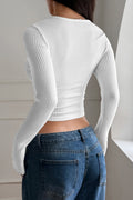 Ribbed Square Neck Long Sleeve Knit Top image 10
