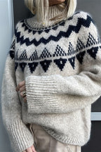 Vintage Loose Fit Jacquard Knit Sweater image 2