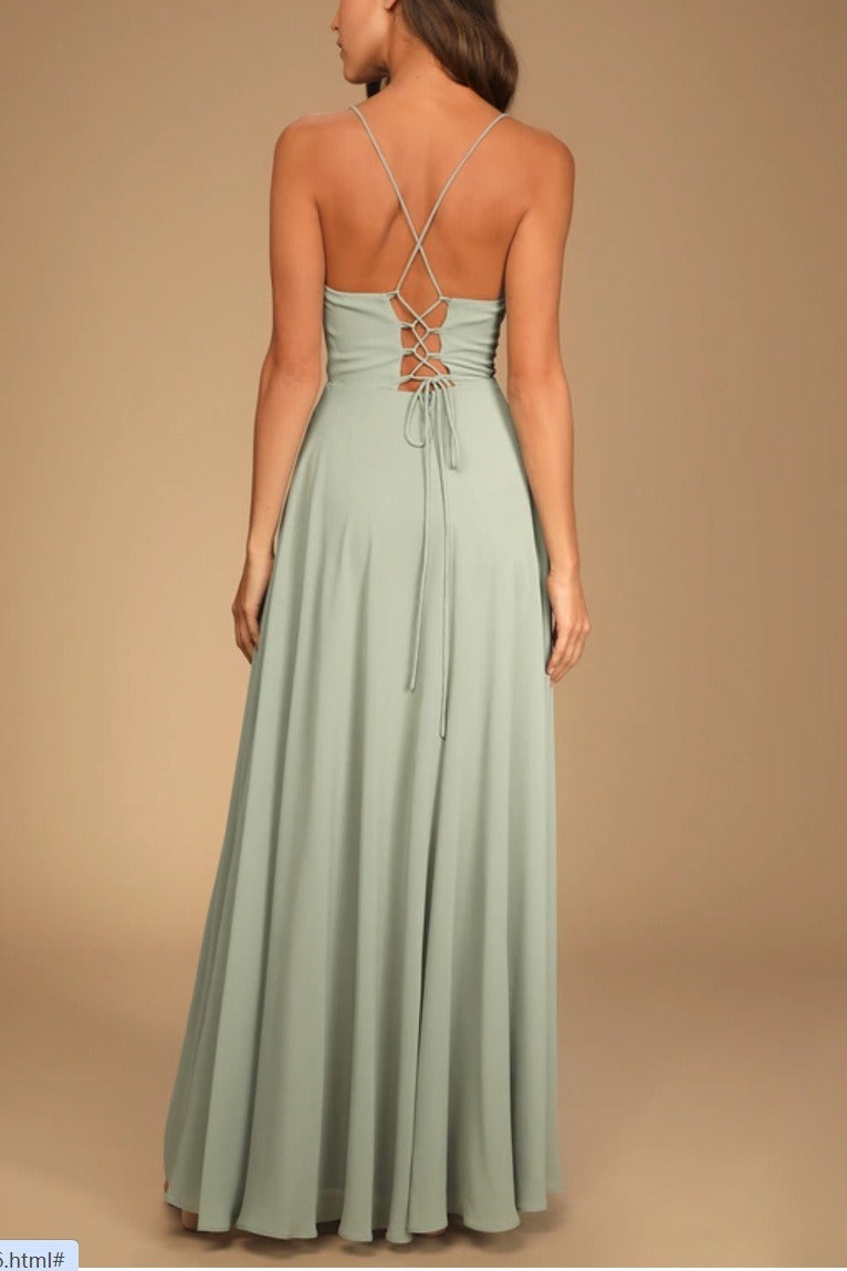 Sexy Halter Backless Maxi Formal Dress image 7