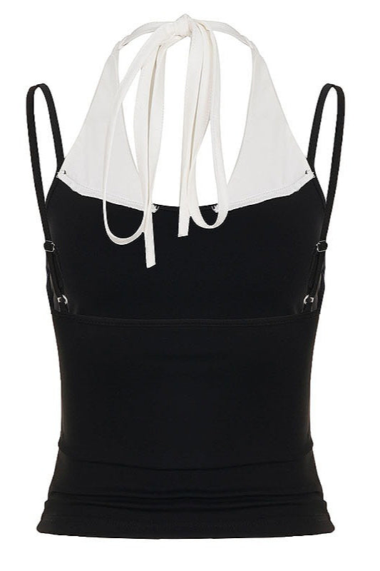 Sexy Casual Fake Two Piece Halter Top image 5