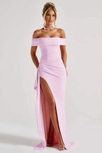 Off Shoulder Slit Party Formal Dress image 2