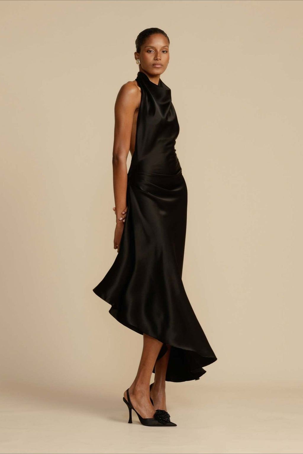 Elegant Satin Slit Backless Party Dress image 8