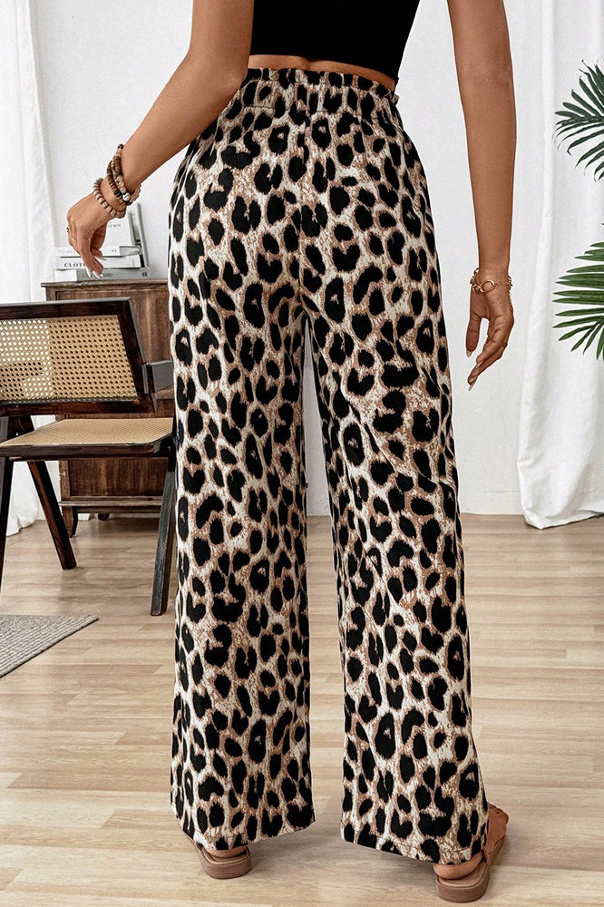 Sexy Leopard Print Baggy Straight Pants image 2