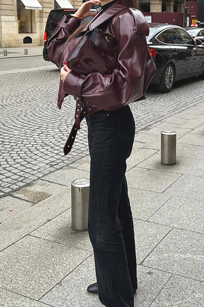 Vintage PU Leather Motorcycle Jacket image 4