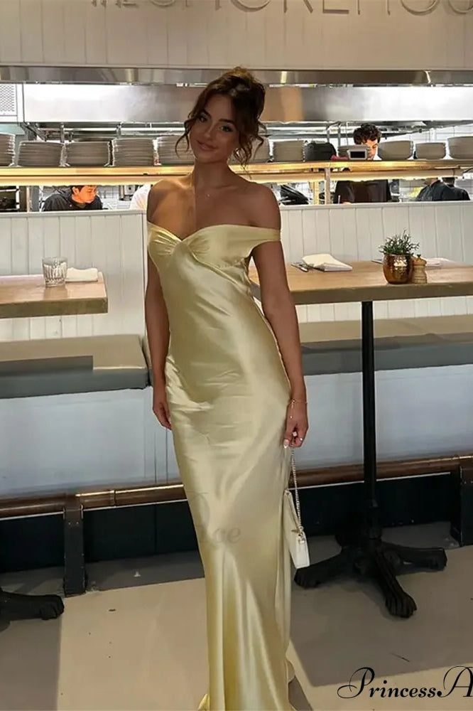 Chic Satin Off Shoulder Open Back Party Dress image 6