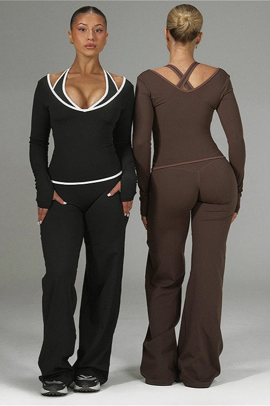 Color Block Casual Slim Three Piece Set image 12