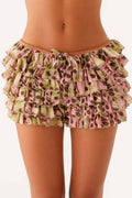 Lace Layered Ruffle Mini Skirt image 1