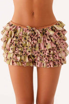 Lace Layered Ruffle Mini Skirt image 1