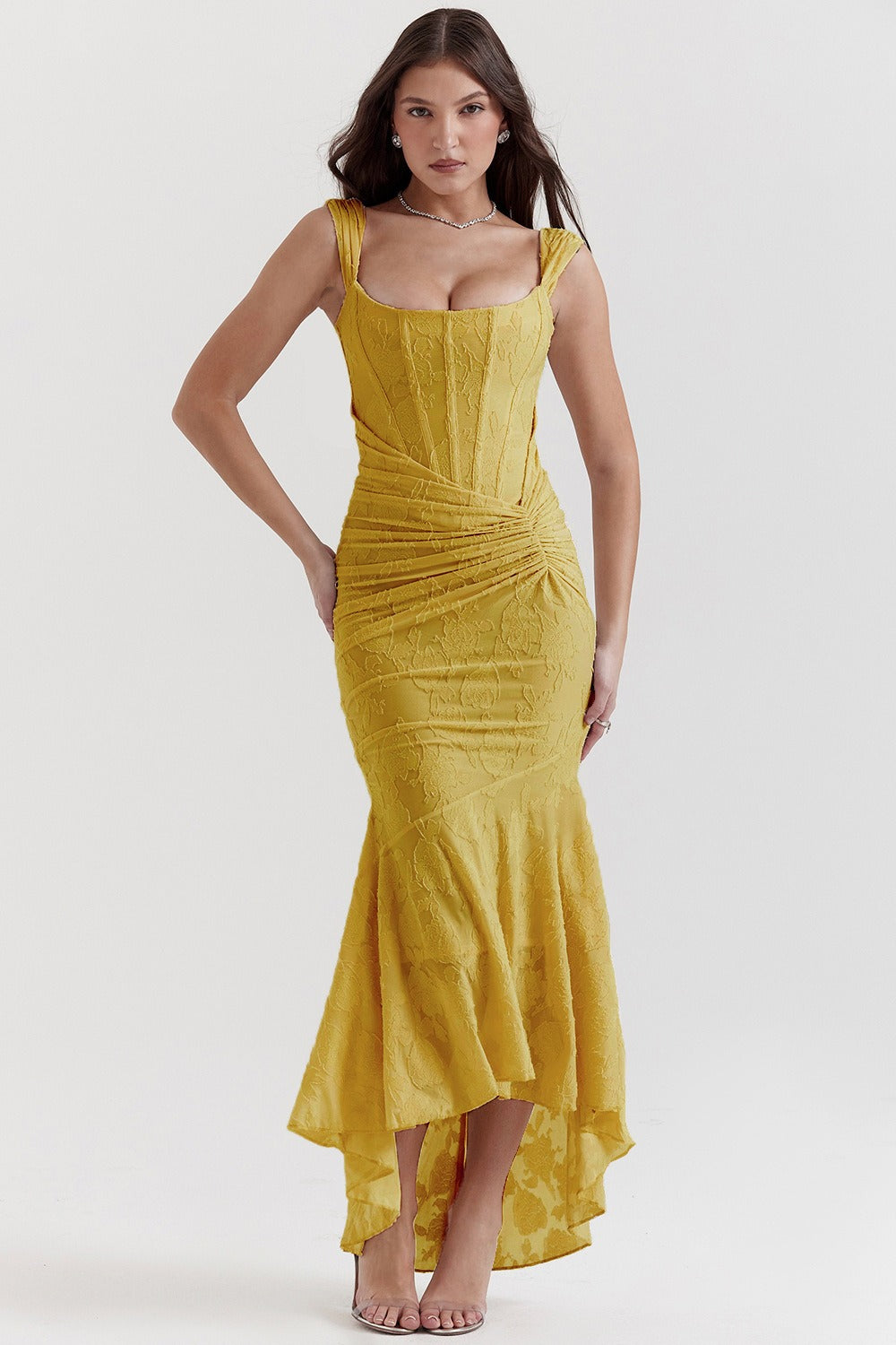 Stretch Mesh Jacquard Mermaid Formal Dress image 6