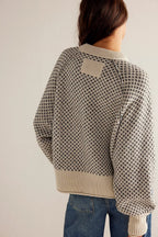 Dotted Panel Loose Crew Neck Sweatshirt image 2