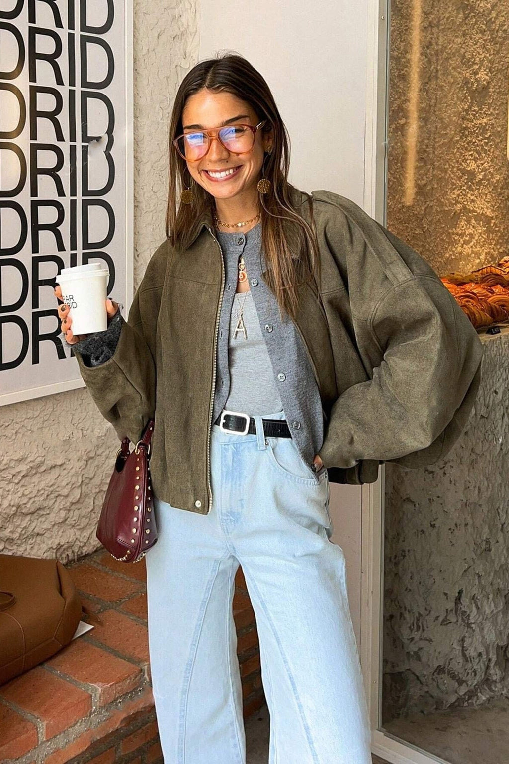 Batwing Sleeve Bomber Jacket image 2