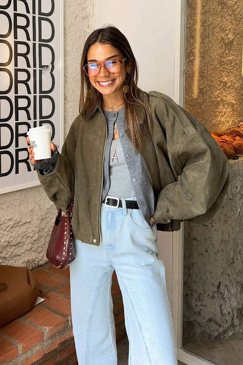 Batwing Sleeve Bomber Jacket image 2