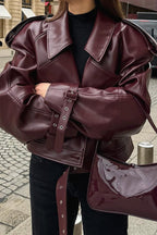 Vintage PU Leather Motorcycle Jacket image 1
