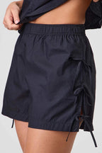 Stripe Bow Elastic Waist Casual Shorts image 1