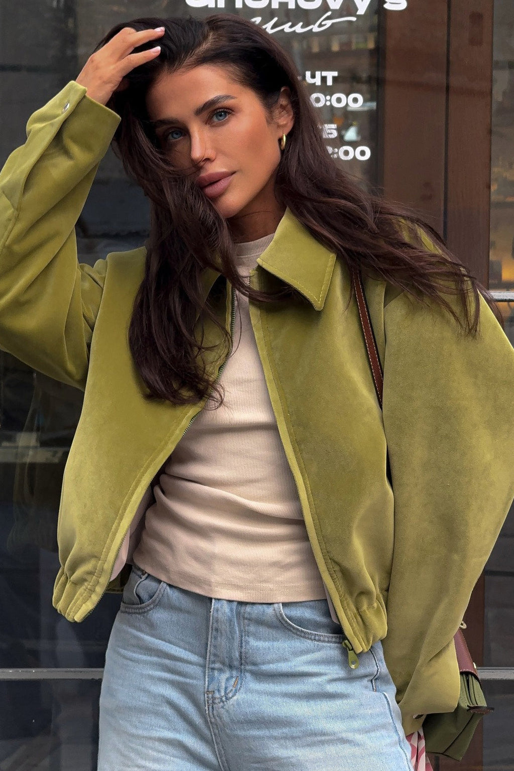 Solid Velour Collared Jacket image 3