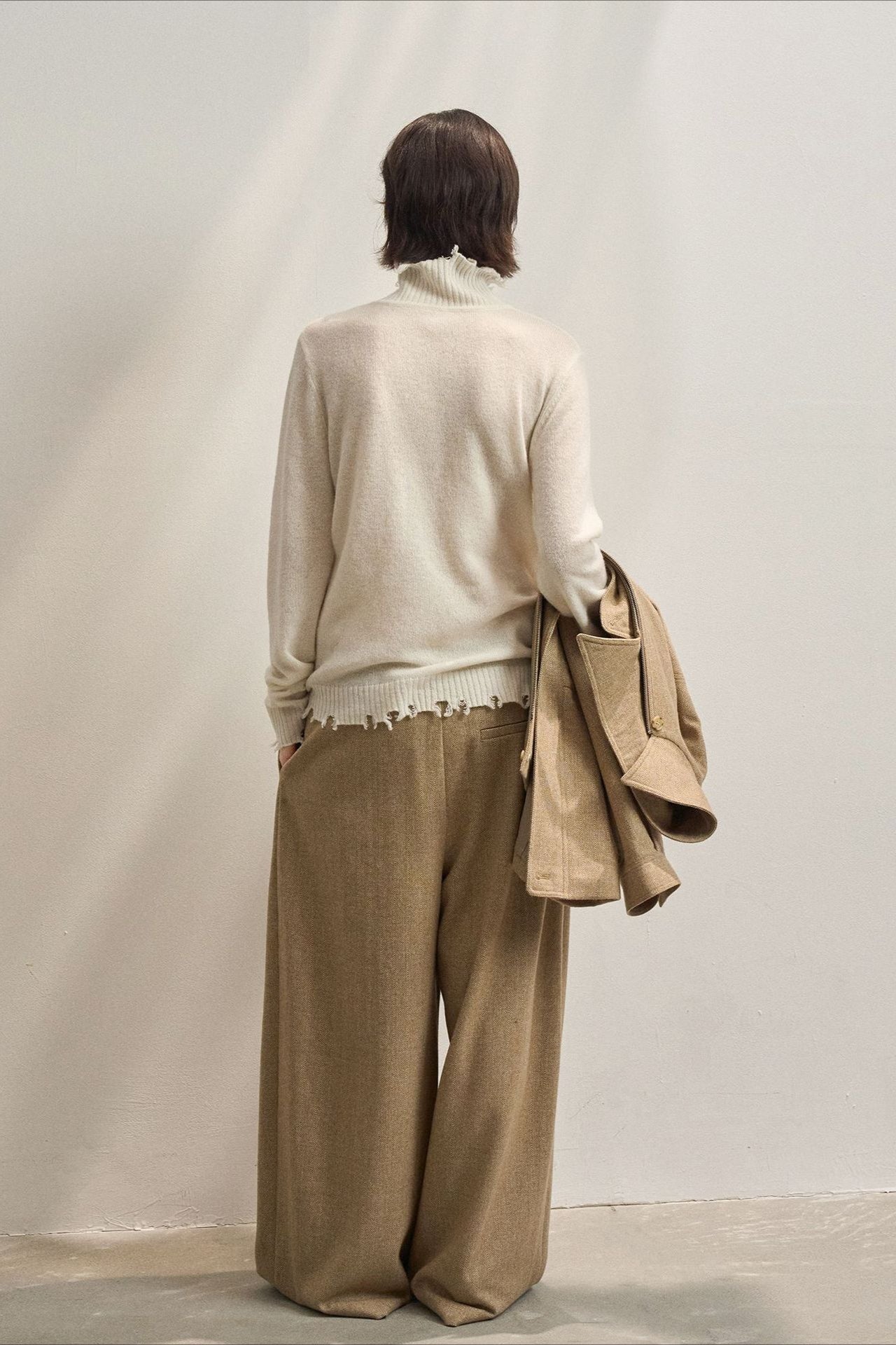 Fringed High Neck Knit Sweater image 3
