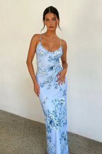 Summer Floral All-Over Print Backless Floral Dress image 1