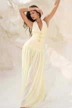 Starfish Sheer Tie Solid Maxi Dress image 1