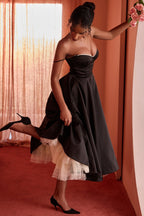 Maxi V-Neck Puff Party Dress image 3