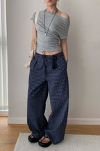 Loose Fit Checkered Casual Pants image 2