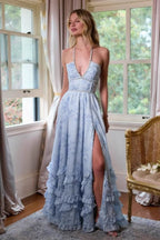 Elegant Floral Print Sleeveless Maxi Party Dress image 5