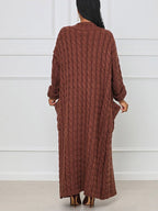Knitted Solid Graceful Open Front Cardigan image 17