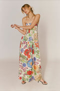 Chic Floral Print High-Waist A-Line Maxi Dress image 1