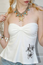 Casual Bow Pleated Floral Knit Blouse image 8