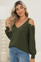 Deep V Sexy Off-Shoulder Loose Pullover Sweater image 2