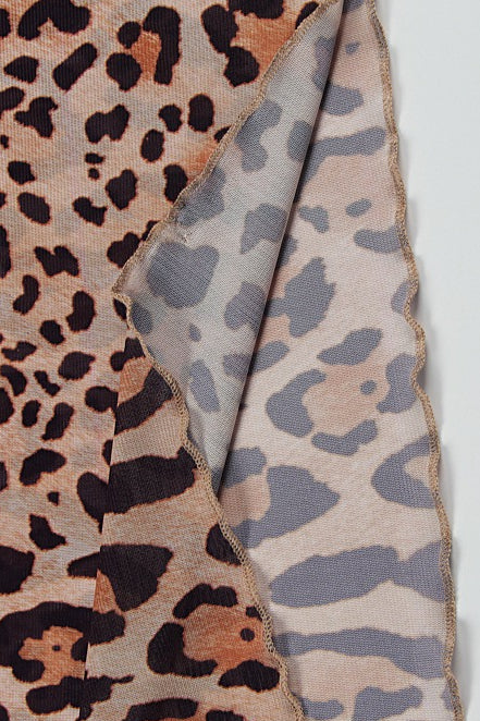 Hollow Out Leopard Flare Slit Maxi Dress image 7