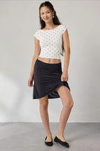 Cropped Fitted Retro Polka Dot T‑shirt image 3