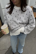 Sailboat Pattern Crew Neck Knit Sweater image 9