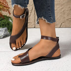 Helena Toe-Loop Sandals detail view styled for Avrienne