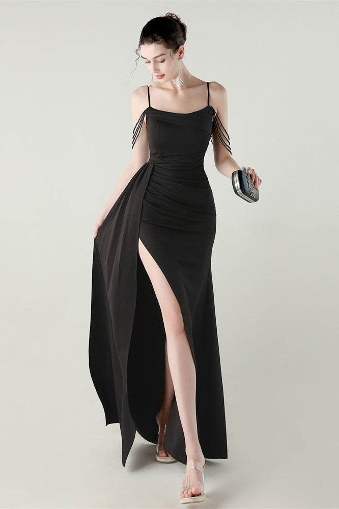Satin Spaghetti Strap Mermaid Party Dress image 16