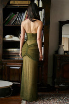 Sequin Strapless Bodycon Fish Tail Maxi Dress image 7