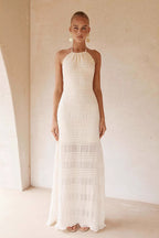 Solid Chiffon Ruched Waist Tie Sexy Maxi Dress image 1