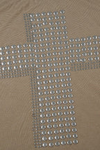 Street Cross Metallic Print Loose Casual T-shirt image 7