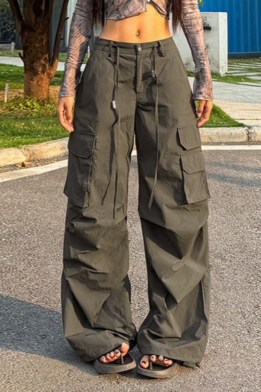 Military Green High-Waisted Cargo Pant image 2