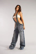 Low Rise Wide Leg Overall Jeans image 3