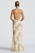 Backless Floral Tie-Up Maxi Dress image 11